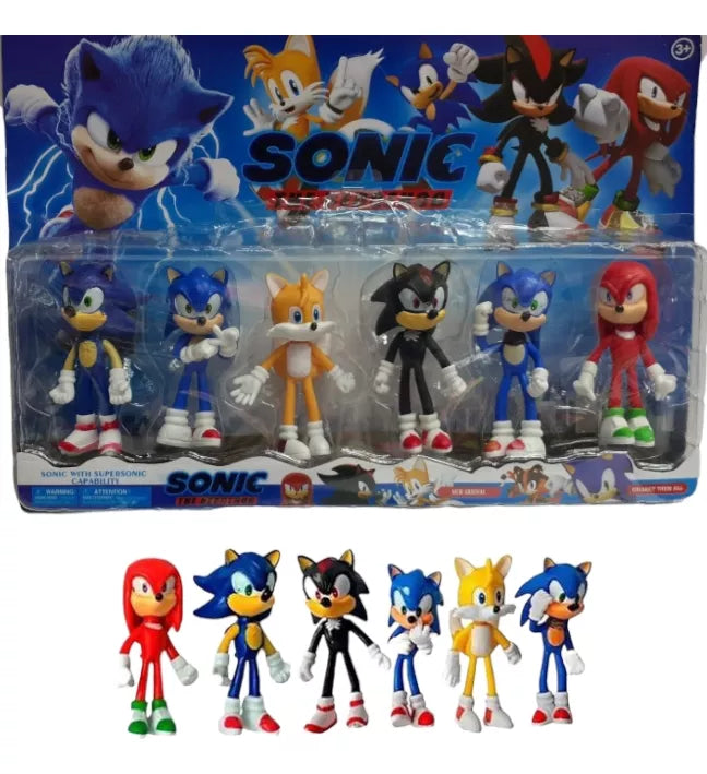 Cartela Sonic Con 6 Figuras