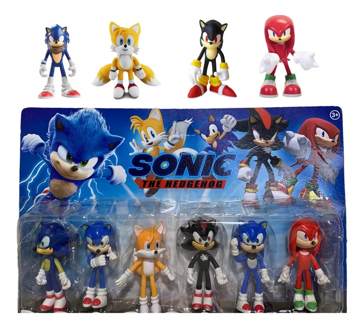 Cartela Sonic Con 6 Figuras